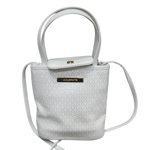 EUC Liz Claiborne women's small handbag crossbody bag purse, white - Picture 6 of 11